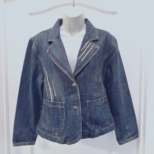 Cosmopolitan Jeanswear Embellished Denim Jacket/Blazer-Women's-L-Sequin/Beads
